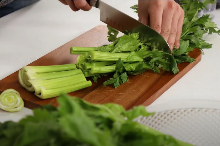 celery on cutting board