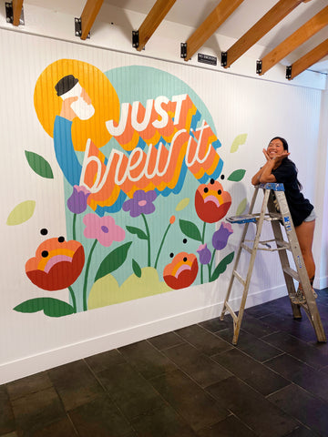 Just Brew It mural by Steffi Lynn