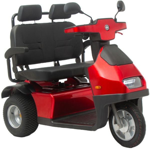 AFIKIM Afiscooter S3 3-Wheel Dual Seat Scooter Red Color
