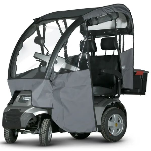 AFIKIM Afiscooter S4 4-Wheel Mobility Scooter With Hard Top Canopy With Dual Seat and rain sides