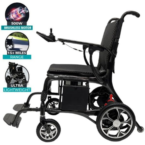 Phoenix Carbon Fiber Folding Electric Wheelchair By ComfyGo Motor Power