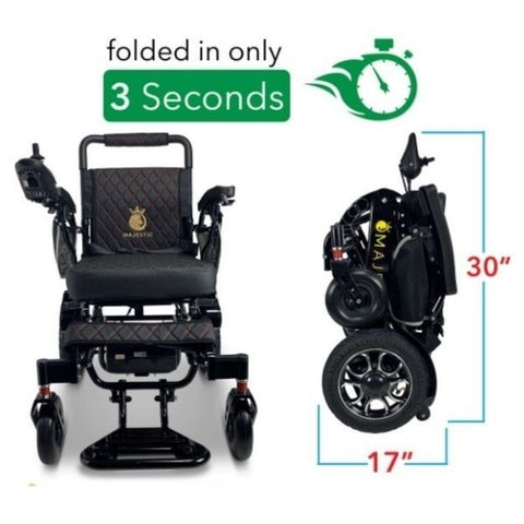 ComfyGo IQ-7000 Remote Control Folding Electric Wheelchair Folded and Unfolded View