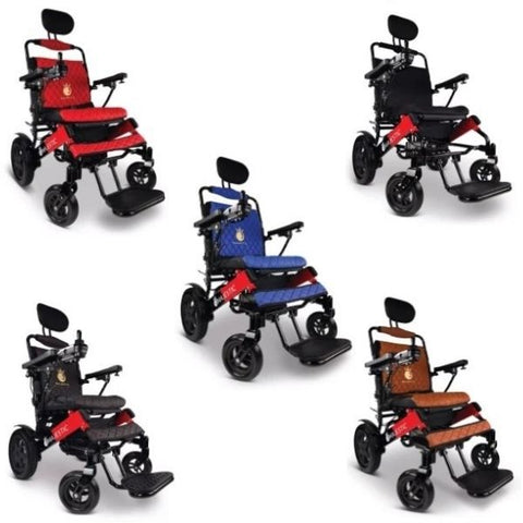 ComfyGo IQ-9000 In Five Cushion and Seat Colors on Black and Red Frame