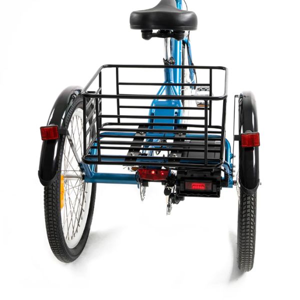 Rear Basket Attached at the Back of the Blue Hera Electric Trike