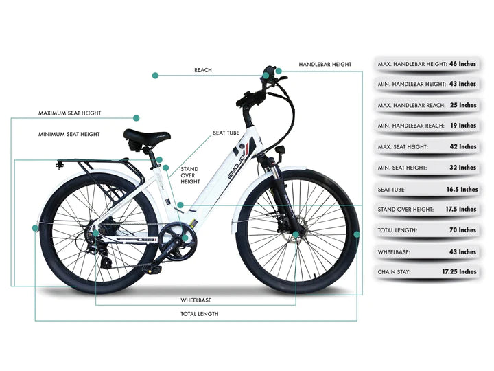 Emojo Panther pro e-bike dimensions