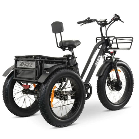 Go Bike FORTE Electric Tricycle Black Right View from the back