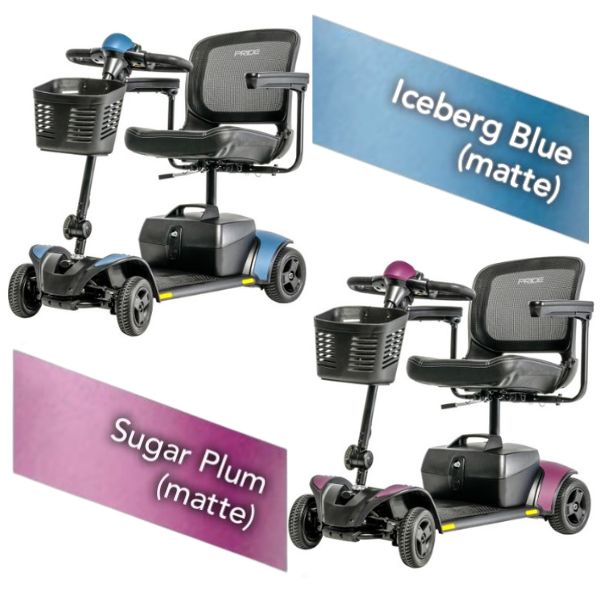 Pride Go-Go Elite Traveller 2 4-Wheel Mobility Scooter SC442E Iceberg Blue and Sugar Plum  Color Shrouds