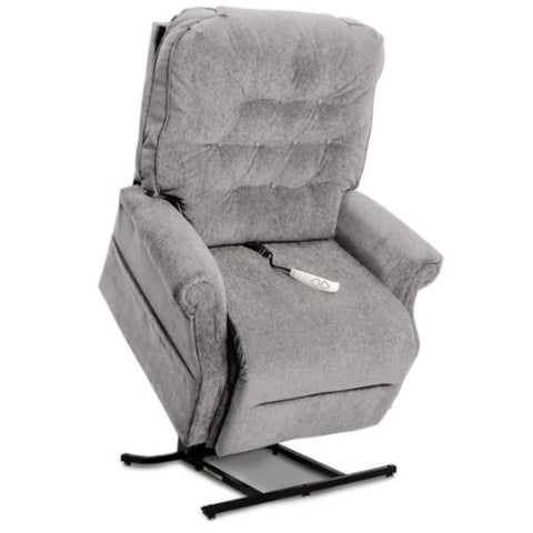 A cool grey Crypton Aria standing view of the Pride Mobility Heritage Collection 3-Position Lift Chair LC-358.