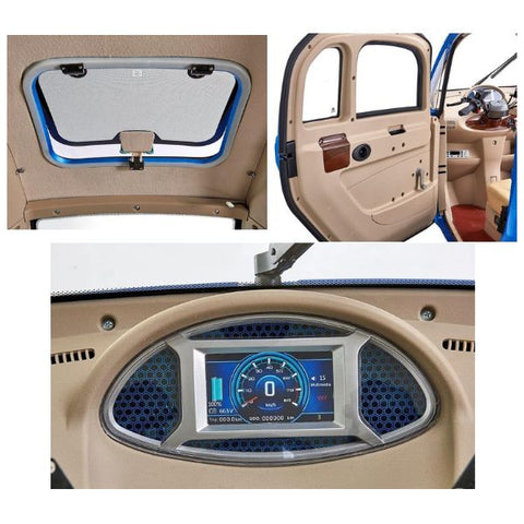 A high-resolution image showcasing the QRunner Windows and Dashboard, a product for enhancing the performance and functionality of vehicles. The image features a sleek design with various buttons and indicators on the dashboard, providing a glimpse of the advanced features and technology incorporated into the product.