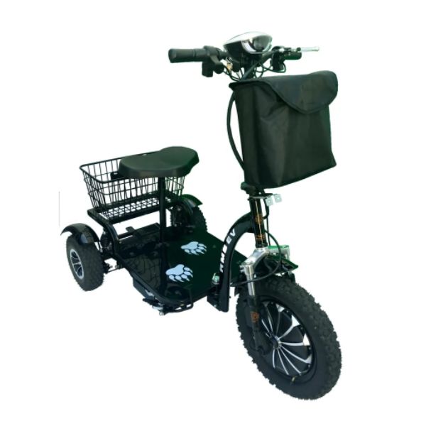 A black electric scooter with a multi-point suspension system and KODIAK branding.