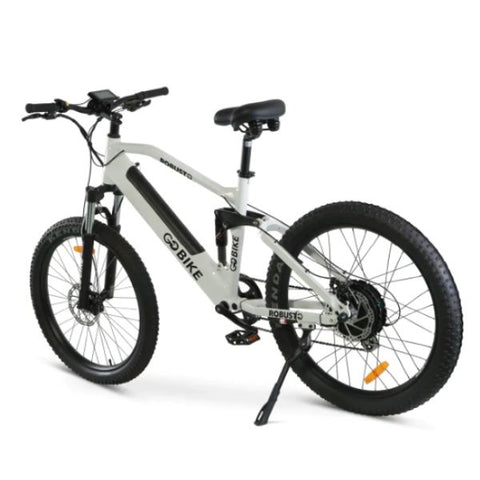 A robust electric mountain bike with a sleek design and powerful features.