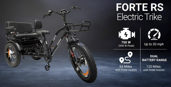 FORTE Electric Tricycle With Rear Seat By Go Bike Features