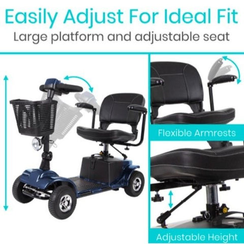 Vive Health Series A Mobility Scooter Easily Adjust For Ideal Fit