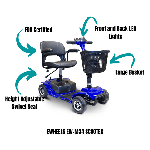 Image of the eWheels EW-M34 scooter showcasing its features.