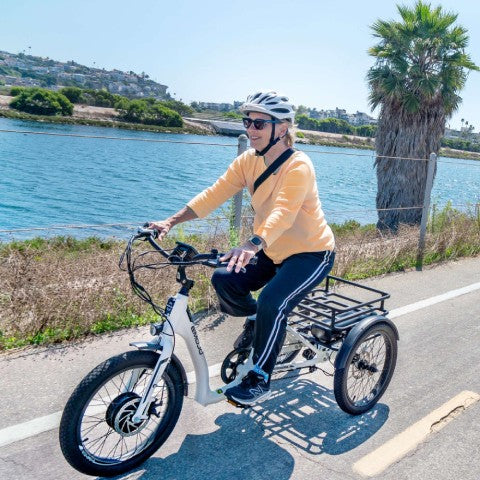 riding an Emojo Bull Electric Trike