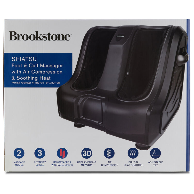 Brookstone Shiatsu Back Massager, Model IVP045-120-2500, and a