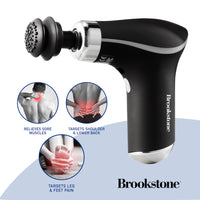 Brookstone Deep Tissue Percussion Massager, Electric Handheld Back Massager  with 4 Interchangeable M…See more Brookstone Deep Tissue Percussion