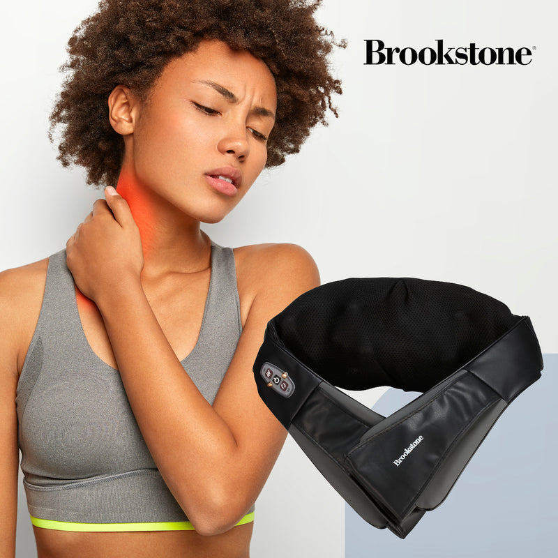 Brookstone Cordless Shiatsu Neck And Back Massager With Heat