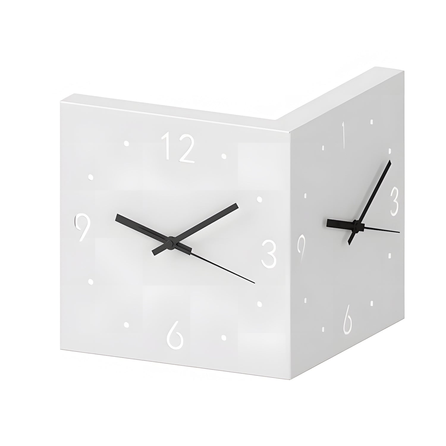 Motion Sensor Backlit Corner Clock in White