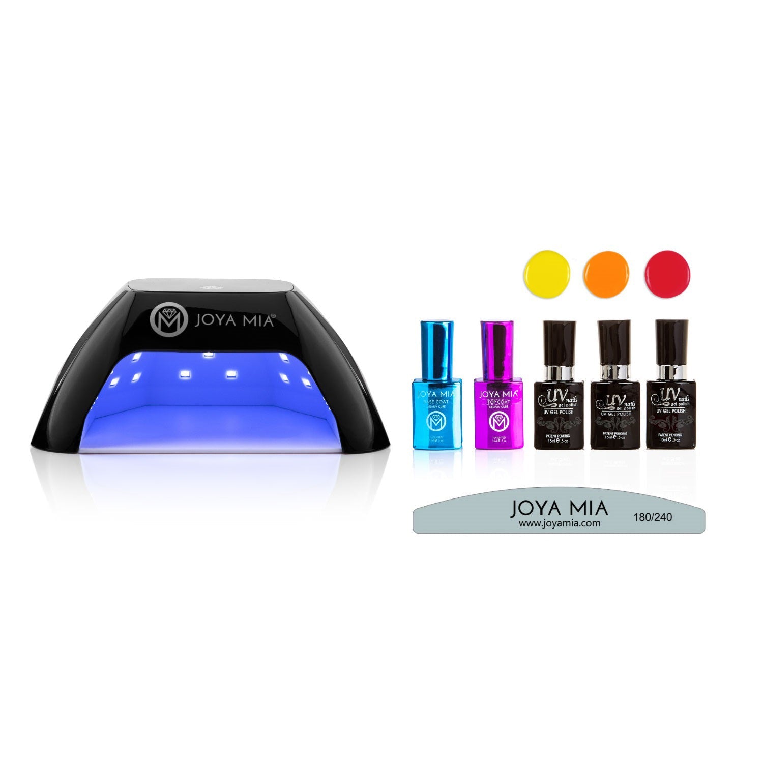 Joya Mia Gel Nail Polish Starter 7 Piece Kit with LED Lamp and 3