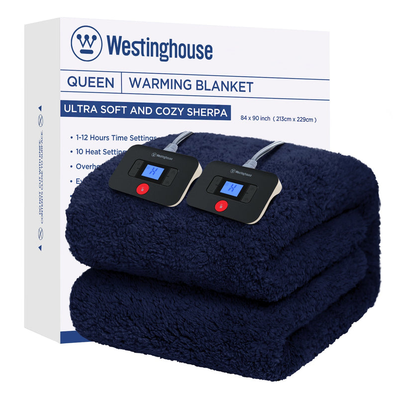 Westinghouse Electric Warming Blanket Ultra Soft and Cozy Sherpa