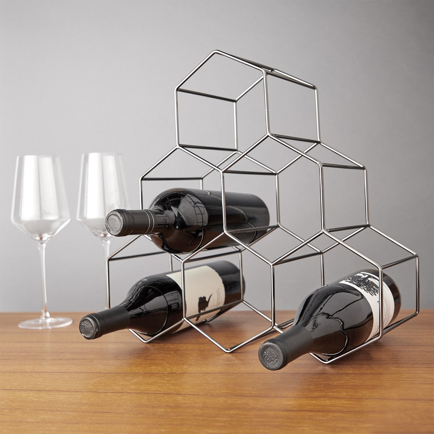 Geo Counter Top Wine Rack by Viski� in Grey