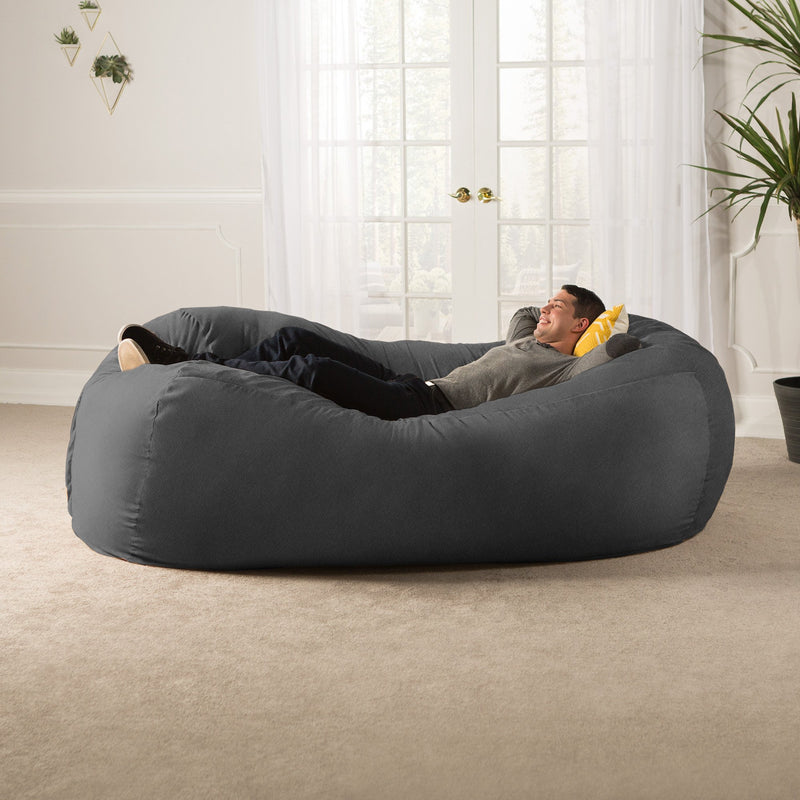 Solid Bean Bag Sofa With Foot Rest in fabric - Urban den
