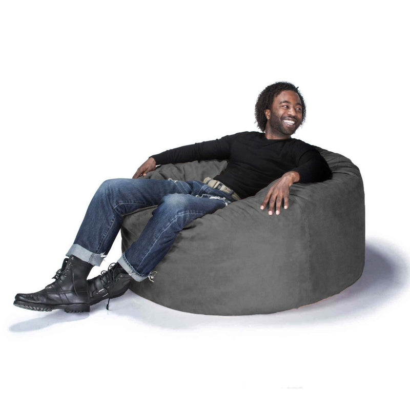 AJD Home Polyurethane Foam Bean Bag Chair with Removable Cover - Gray