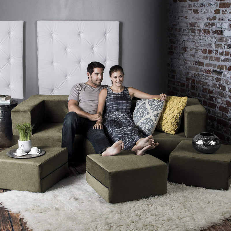 Jaxx Zipline Convertible Sleeper Sofa with Ottomans - Walmart.com