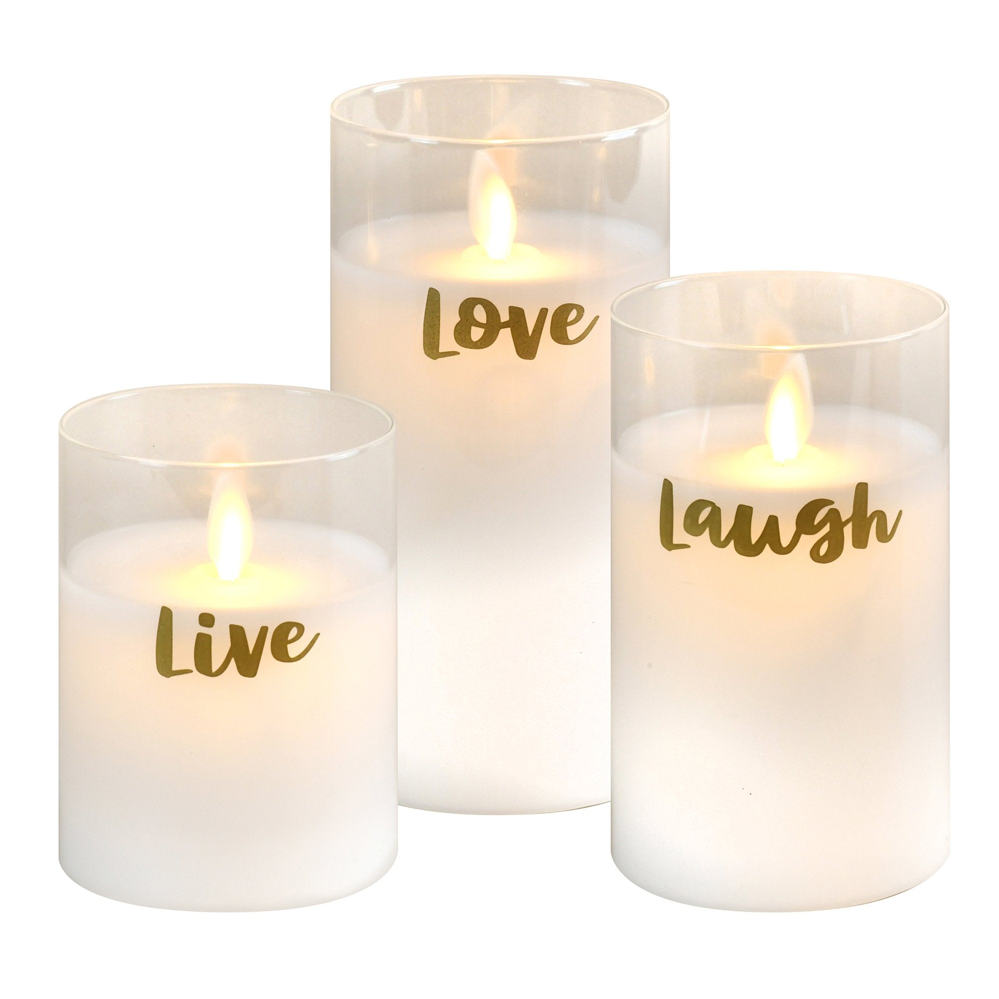 Battery Operated LED Round Wax Candles Brookstone