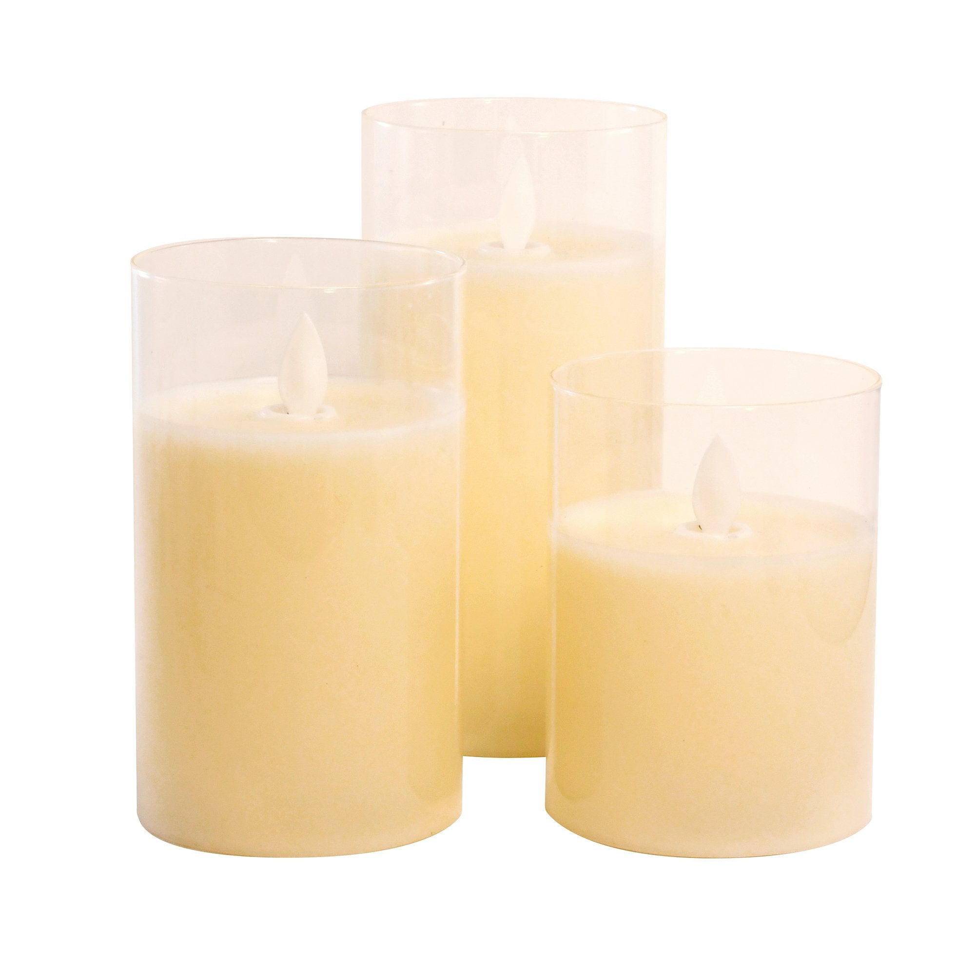 Battery Operated LED Round Wax Candles Brookstone