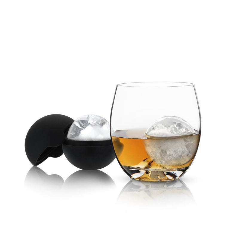 Glacier Rocks 4-Piece Ice Ball Mold and Tumbler Set by Viski