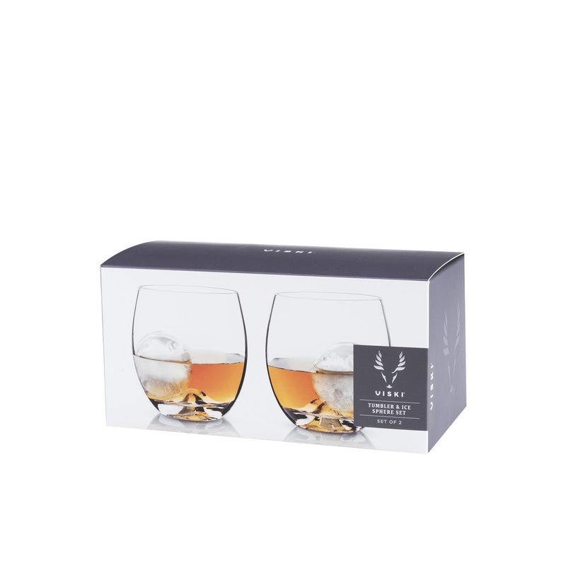 Viski Liquor Glass and Ice Sphere Box Set