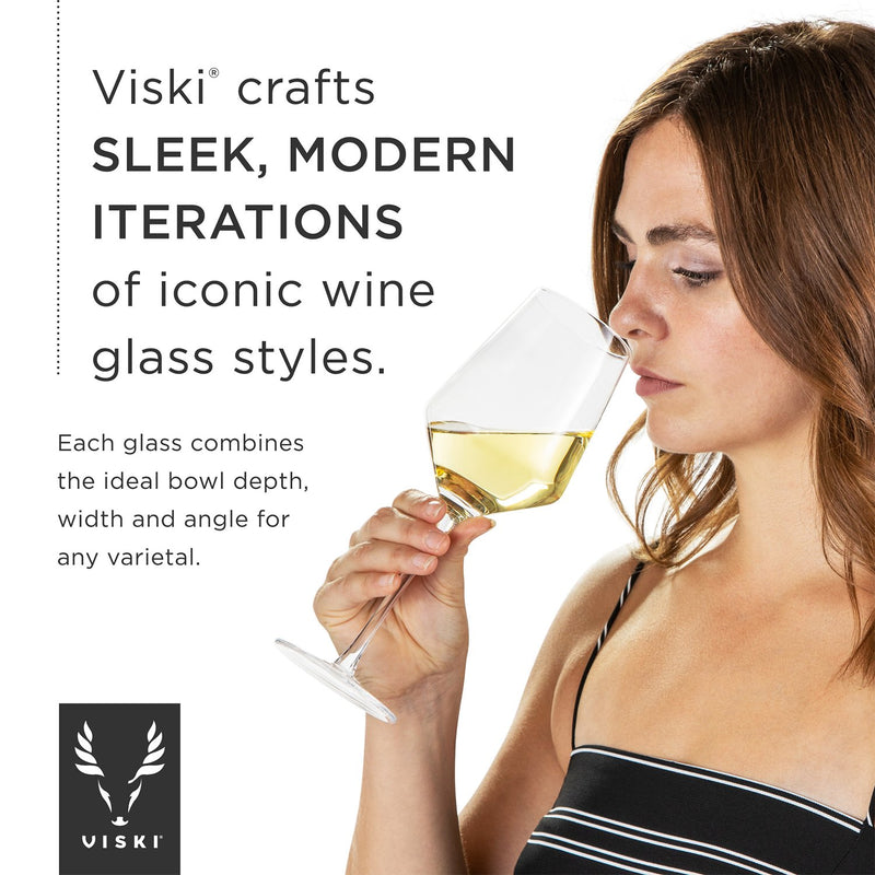 Viski Angled Martini Glasses, Preium Crystal Cocktail Coupe