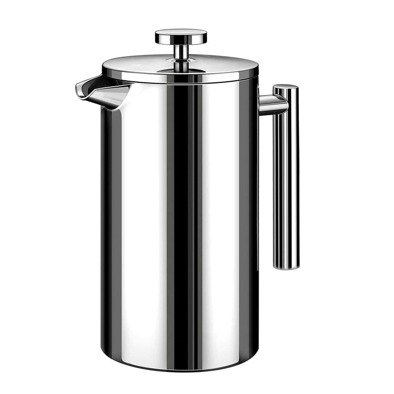 Belwares Stainless Steel French Coffee Press, with Double Wall and Extra Filters - 50 oz