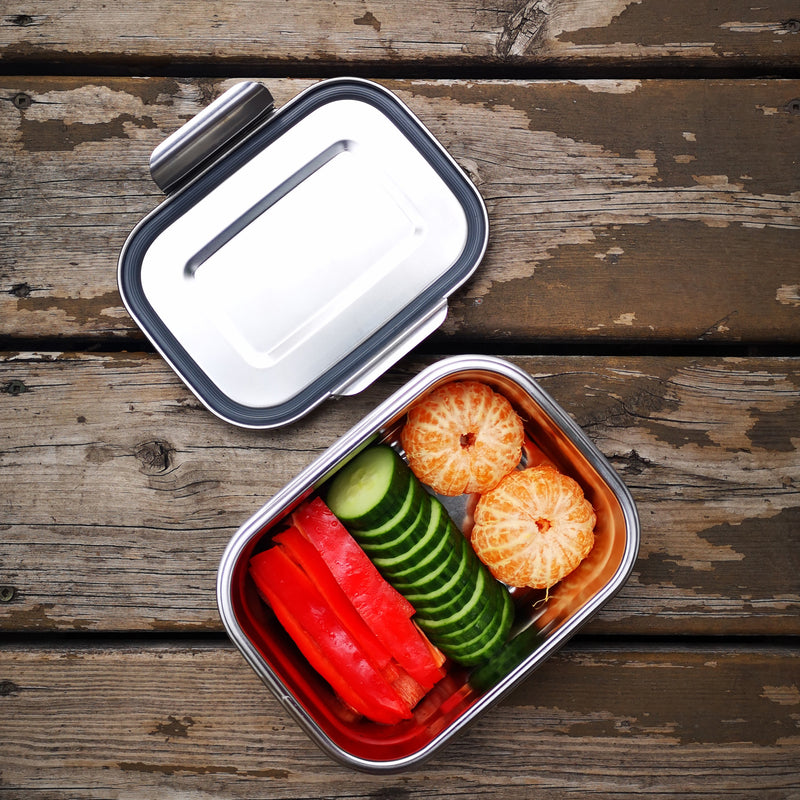 Minimal Stainless Steel Lunch Box 780 ml Set of 2 - Silver