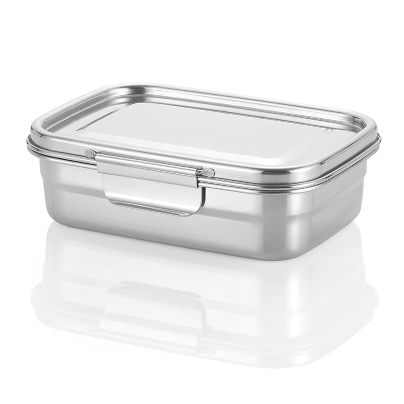 Minimal Stainless Steel Lunch Box 1260 ml Set of 2 - Silver