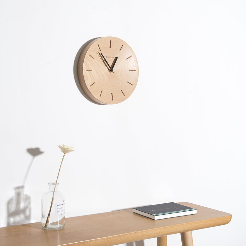 The Decent Living Germany Beech Wood Wall Clock Brookstone