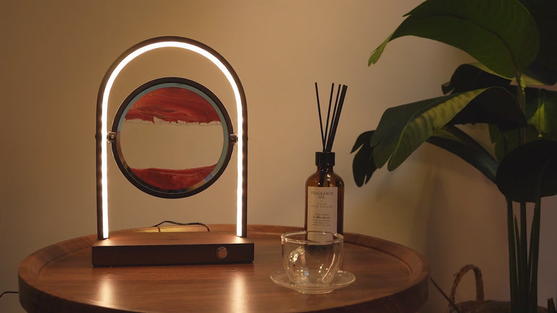 Moving Sand Lamp with Wireless Charger Brookstone