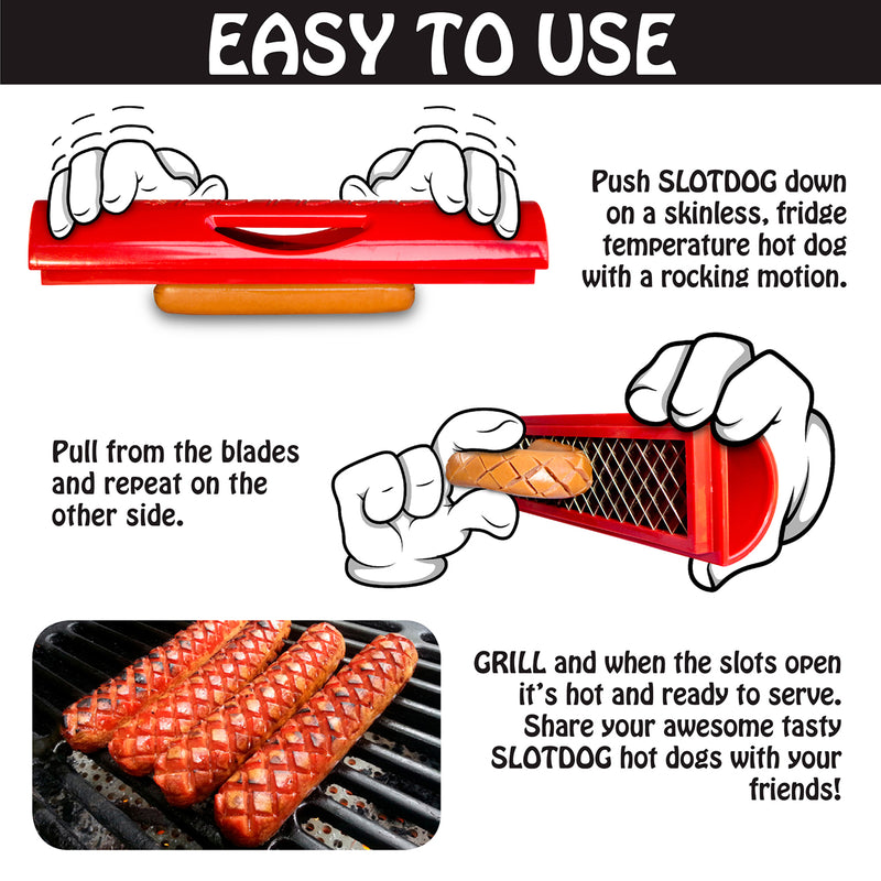 Hot Dog Slicer Hotdogs Cutter Tool Sausage Links BBQ Grill Kitchen Smoker  Slot