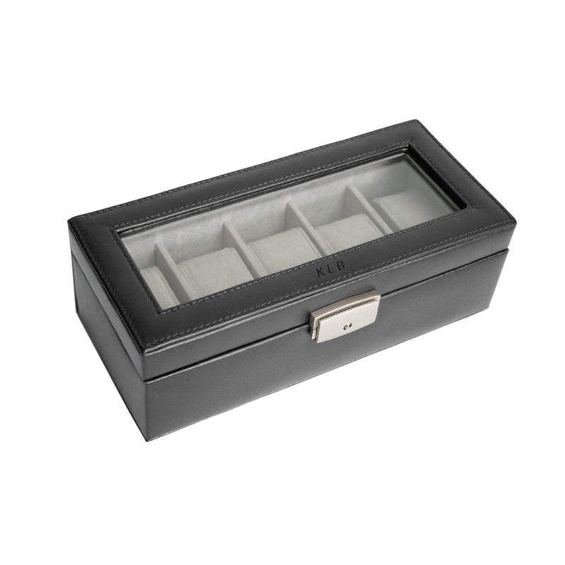 Royce Personalized 5 Slot Watch Box Brookstone