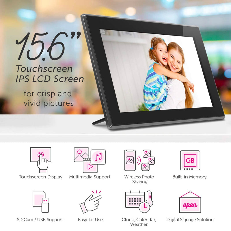 Aluratek IPS LCD Wi-Fi Touchscreen Digital Photo Frame - 10 in