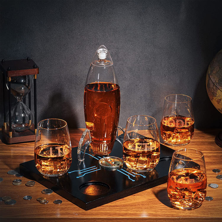 Brookstone Whiskey Ice Mold & Glass Set Perfect Duet Glassware & Artisan Ice