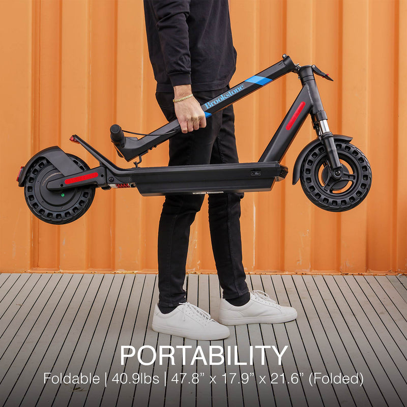 Brookstone Electric Scooter with Cruise Control and Foldable Frame