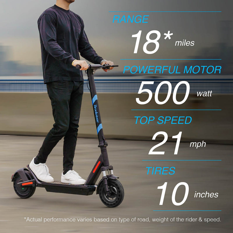 Brookstone Electric Scooter with Cruise Control and Foldable Frame