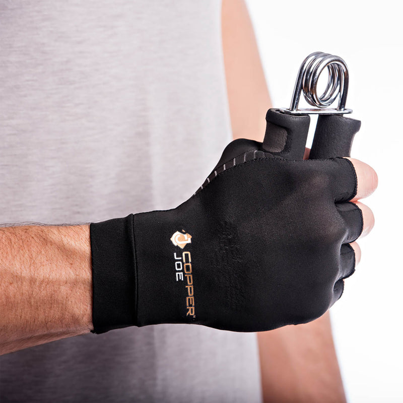 Copper Joe Half Finger Compression Arthritis Gloves Brookstone