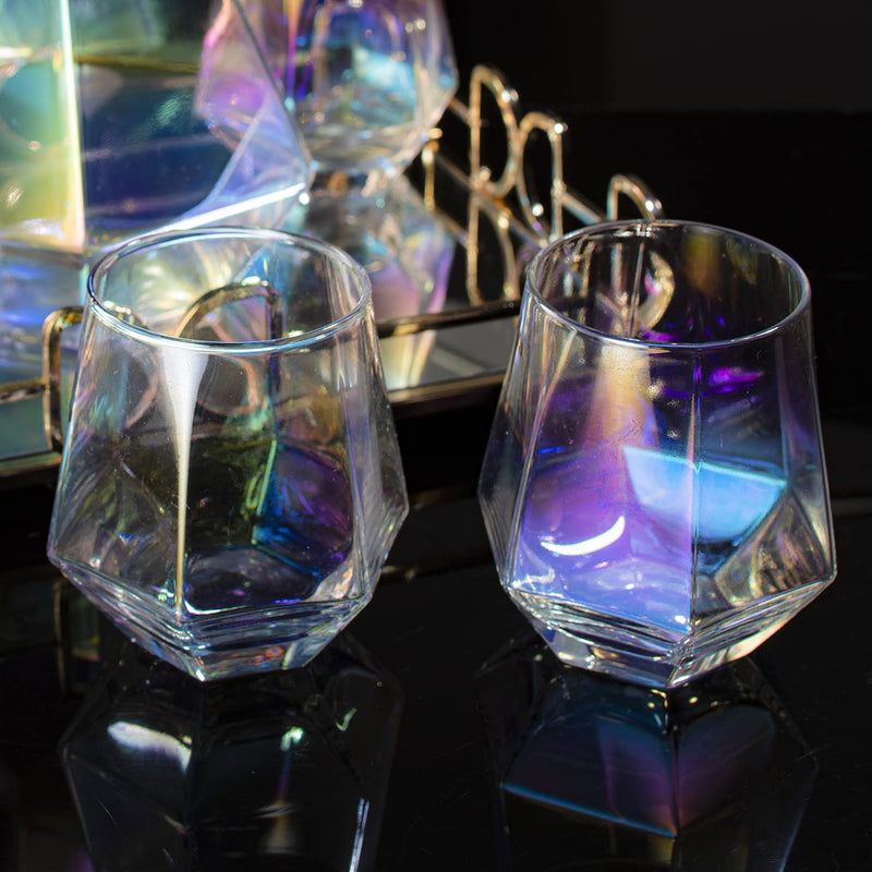 Diamond Iridescent Jug and Drinking Glasses Set - GEEKYGET