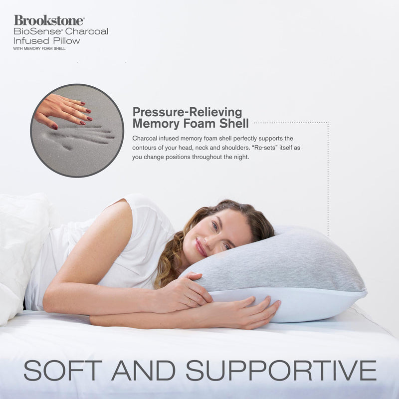 Brookstone Charcoal Embrace Pillow