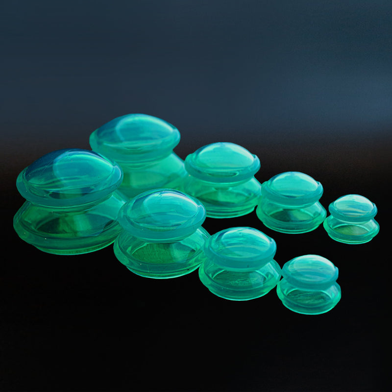 Lure Essentials Edge Cupping Therapy Set 4 Green Silicone Massage