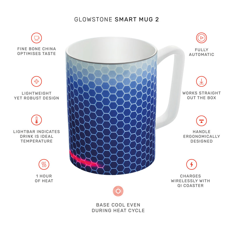 Glowstone Smart Mug 2 Honeycomb Brookstone